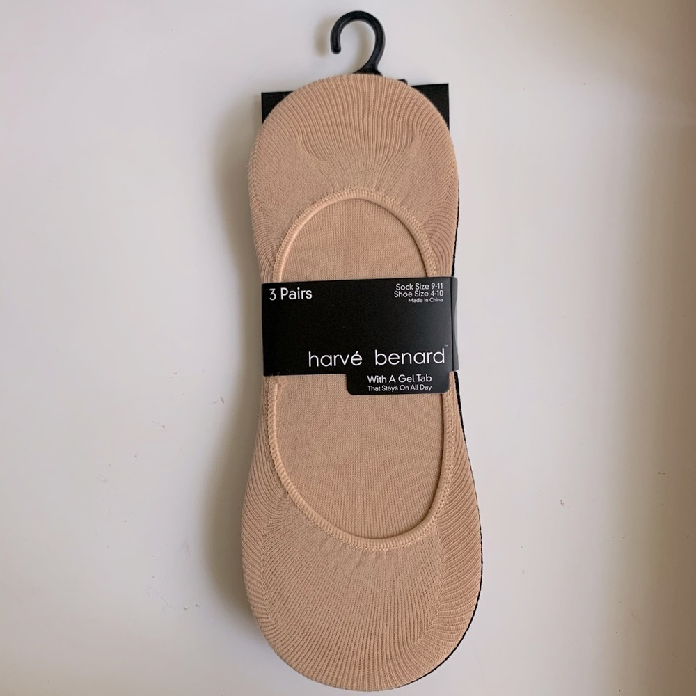 Harvé Benard 3Pk Microfiber Foot Liner Sock w/ Tab